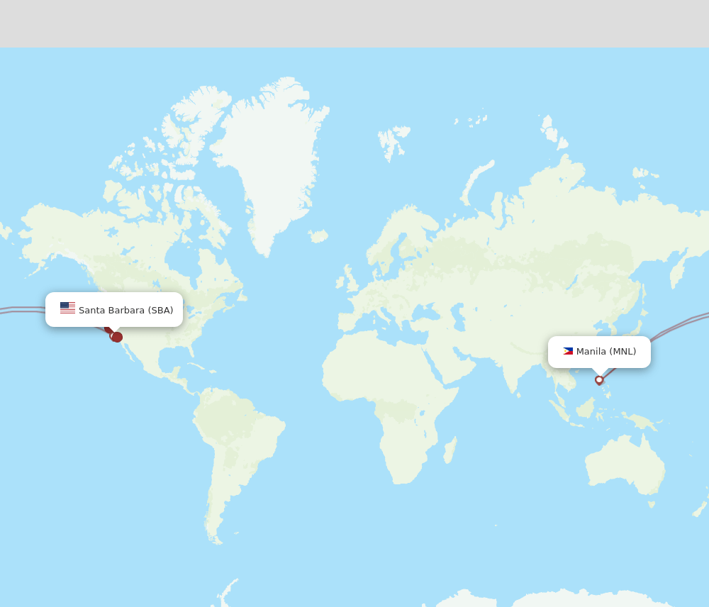 SBA-MNL flight routes