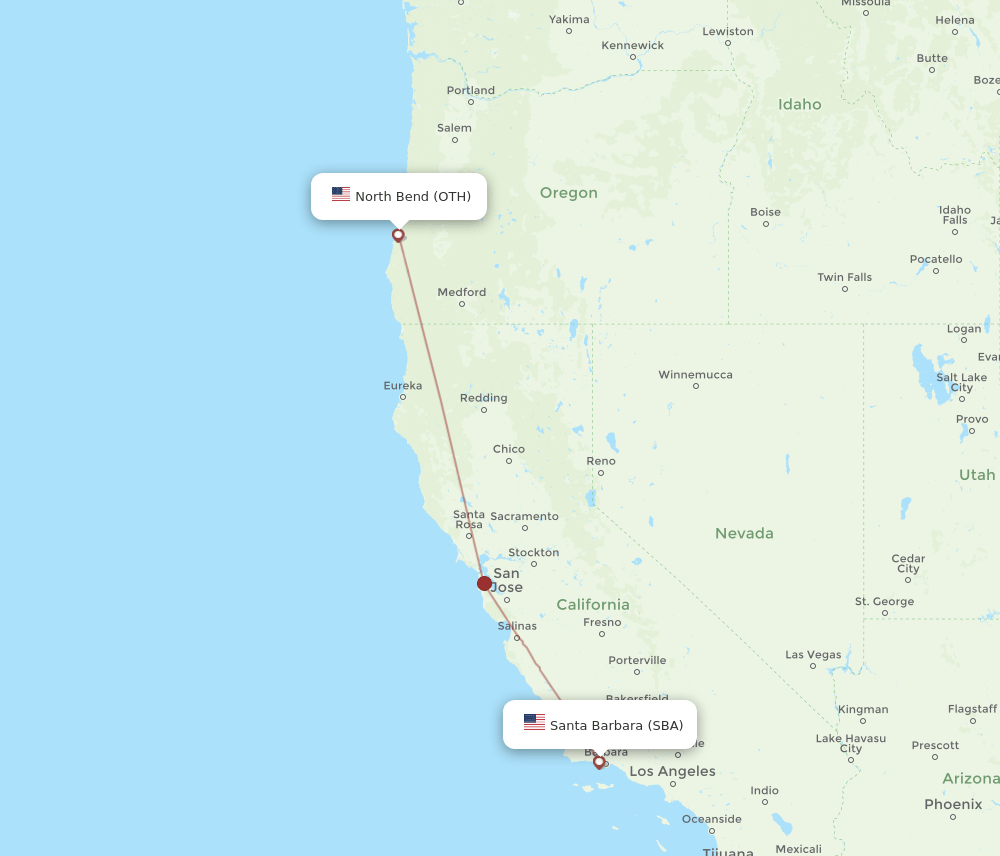 SBA-OTH flight routes