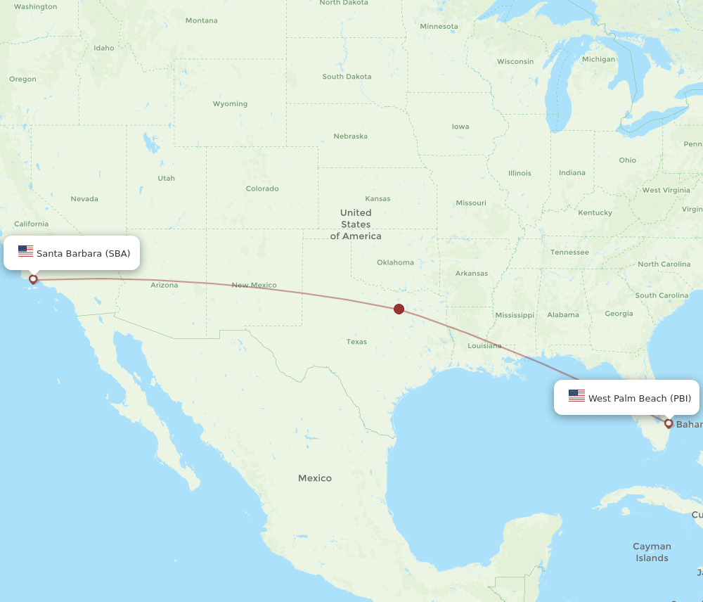 SBA-PBI flight routes