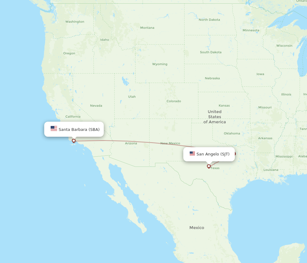 SBA-SJT flight routes