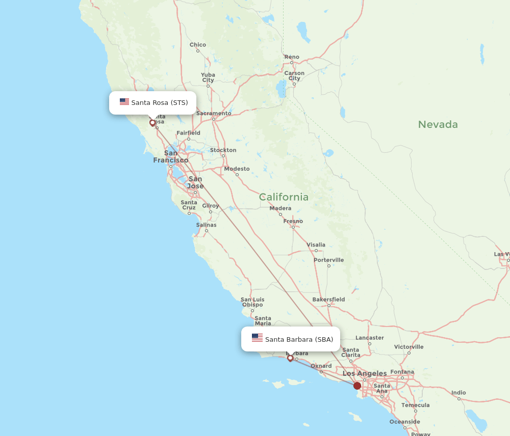 SBA-STS flight routes