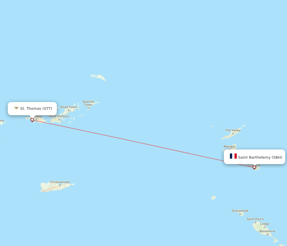 SBH-STT flight routes