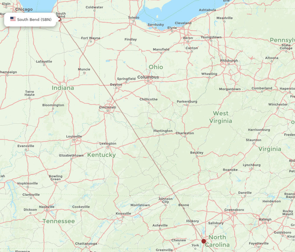 SBN-FLO flight routes