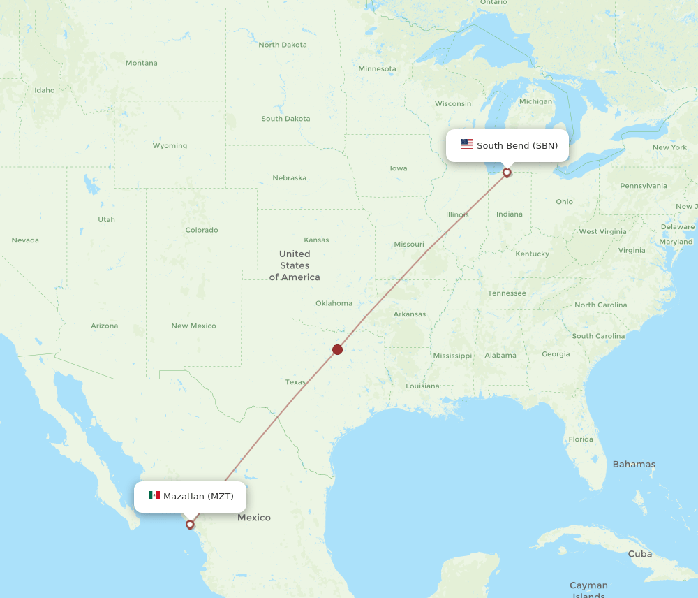 SBN-MZT flight routes