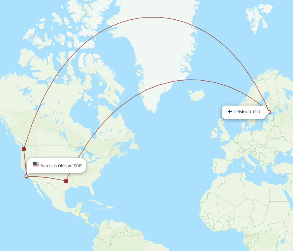 SBP-HEL flight routes