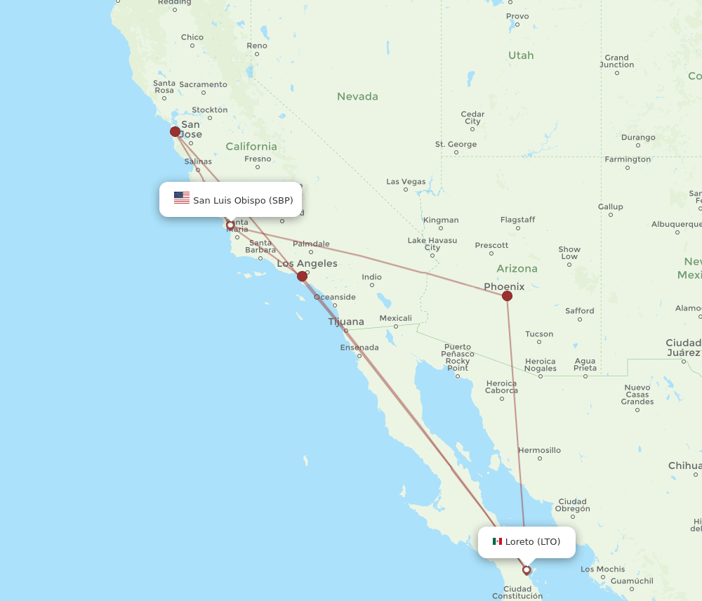 SBP-LTO flight routes