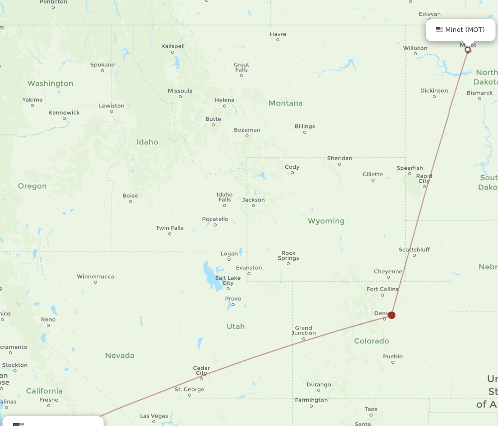 SBP-MOT flight routes