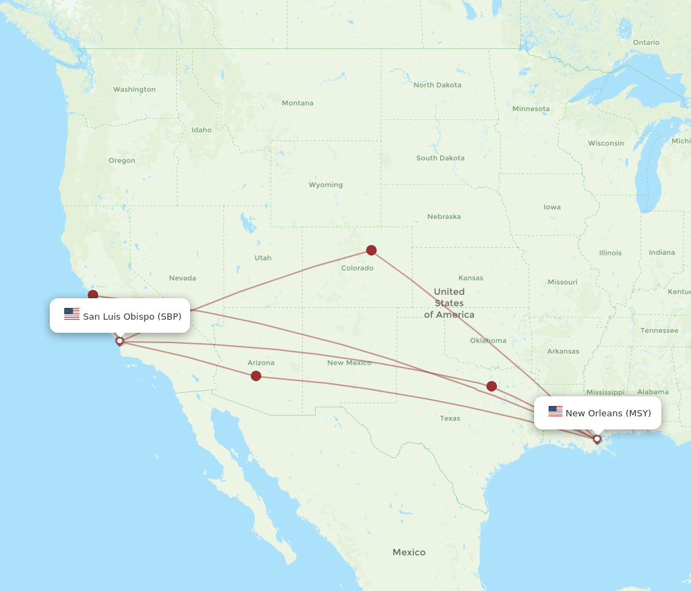 SBP-MSY flight routes