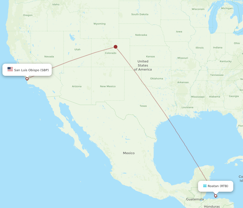 SBP to RTB flights and routes map