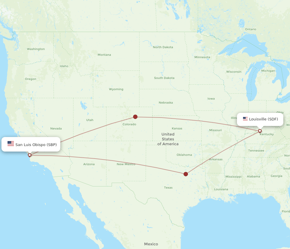 SBP-SDF flight routes