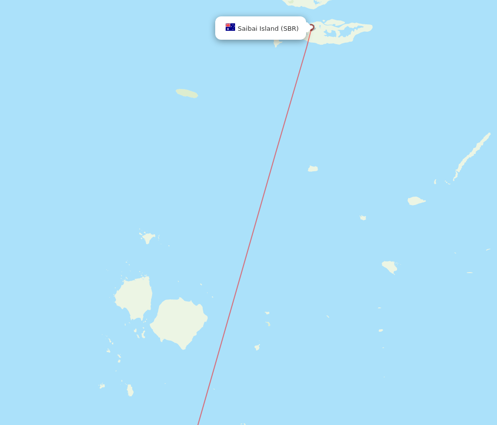 Saibai Island - Horn Island route map and flight paths