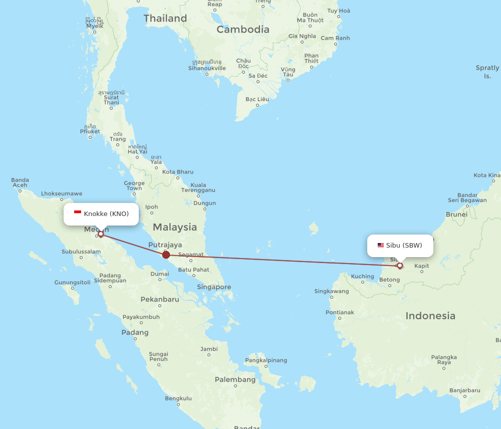 SBW to KNO flights and routes map