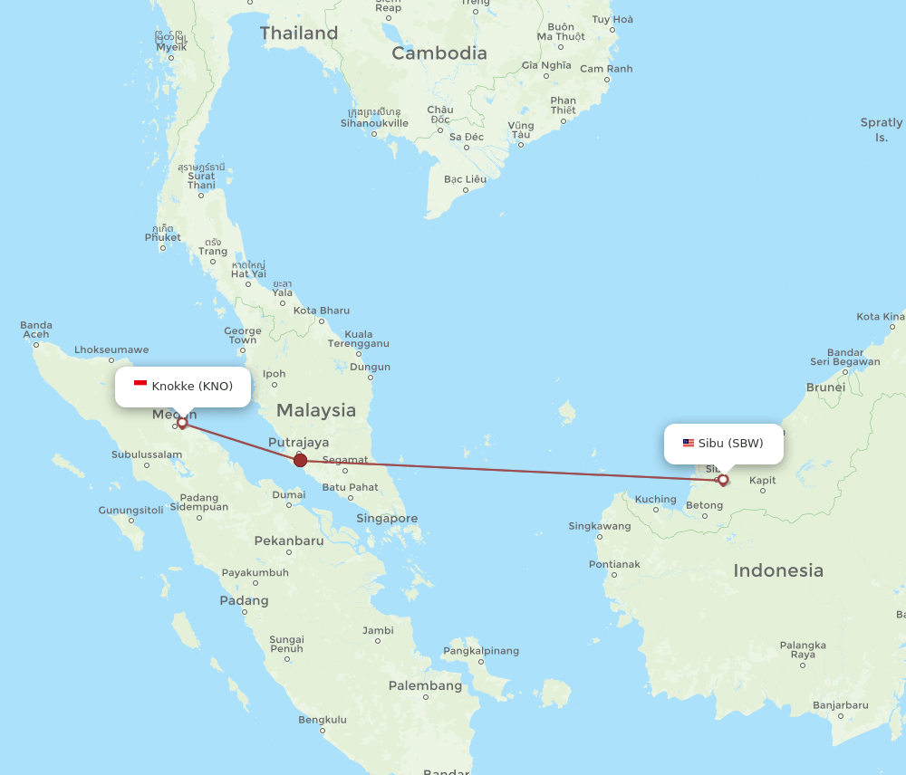 SBW-KNO flight routes