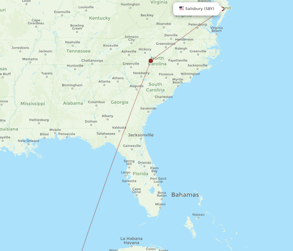 SBY to CZM flights and routes map