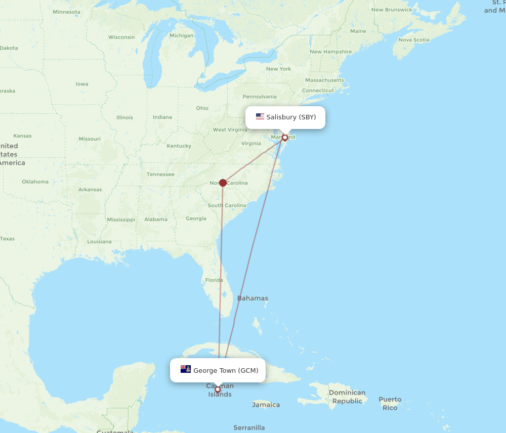 SBY-GCM flight routes