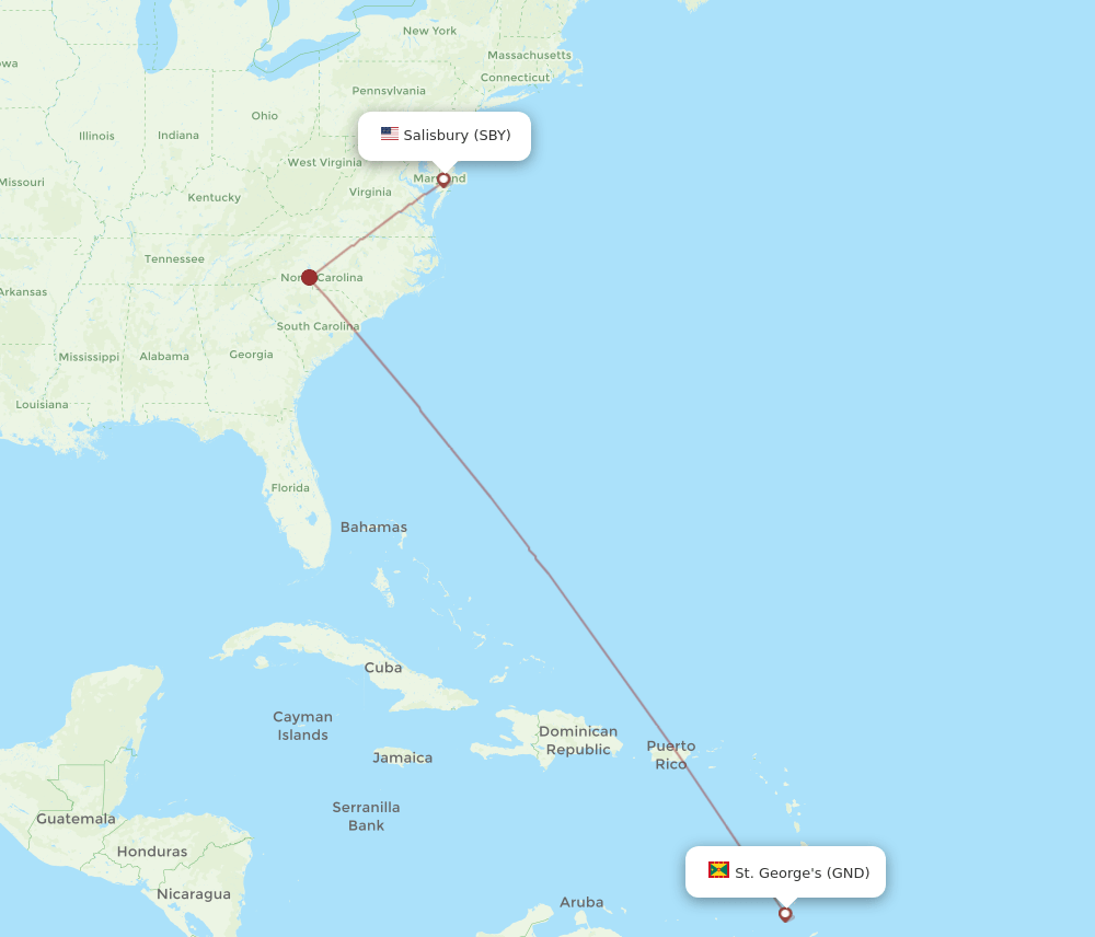 SBY-GND flight routes