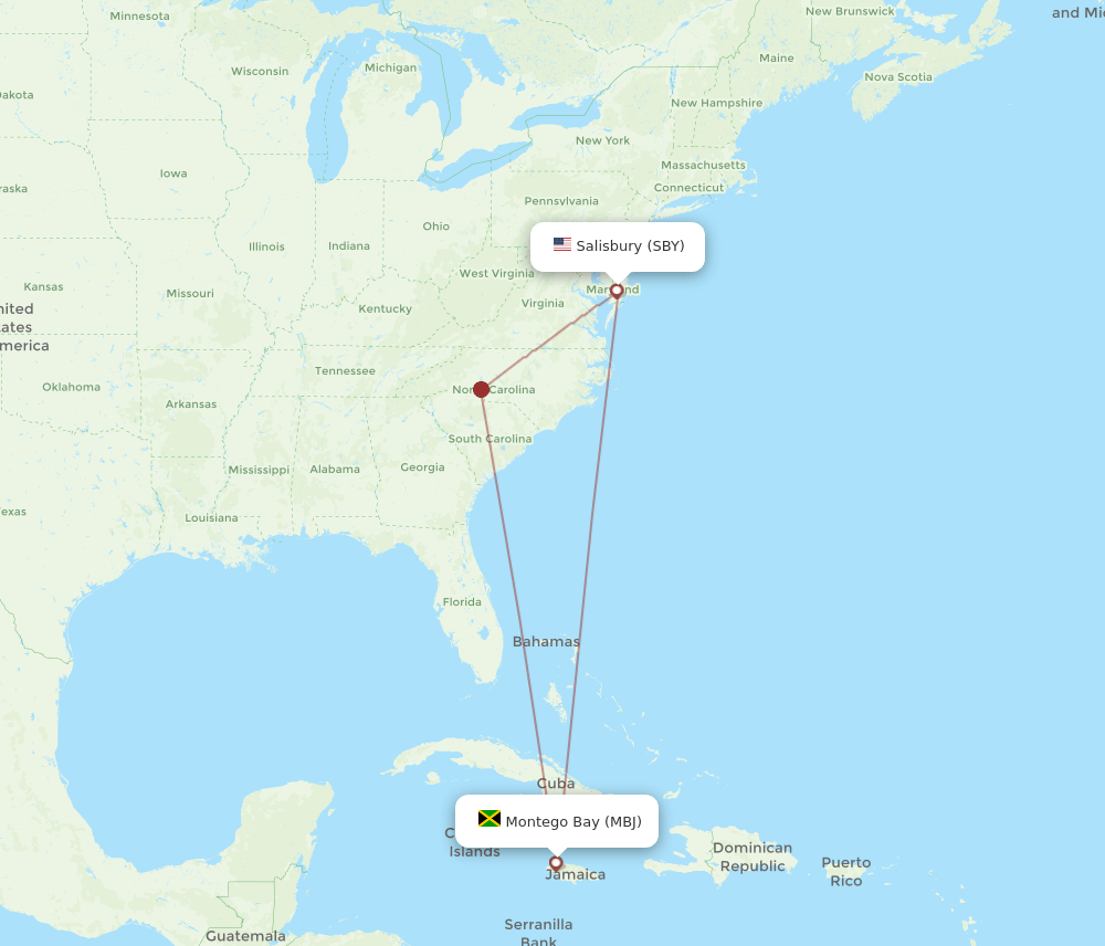 SBY-MBJ flight routes