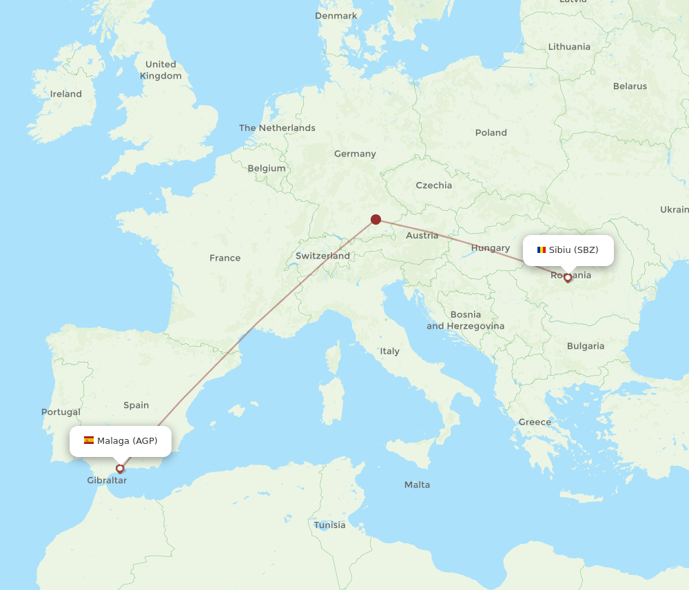 SBZ-AGP flight routes