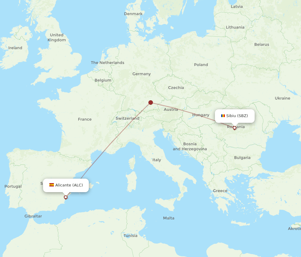 SBZ-ALC flight routes