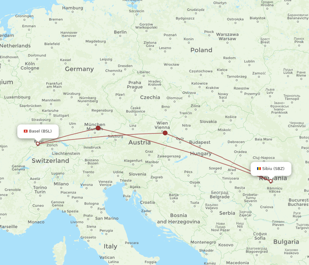 SBZ-BSL flight routes