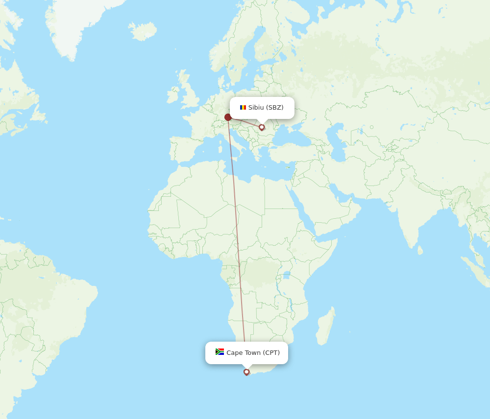 SBZ-CPT flight routes