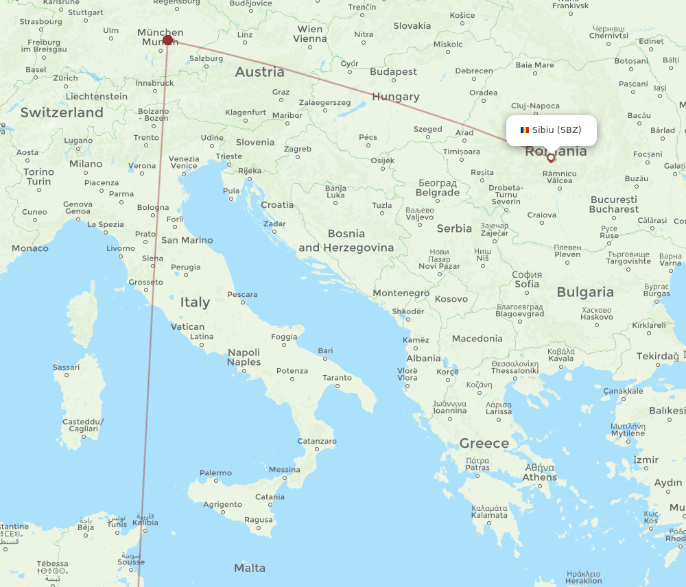 SBZ-DJE flight routes