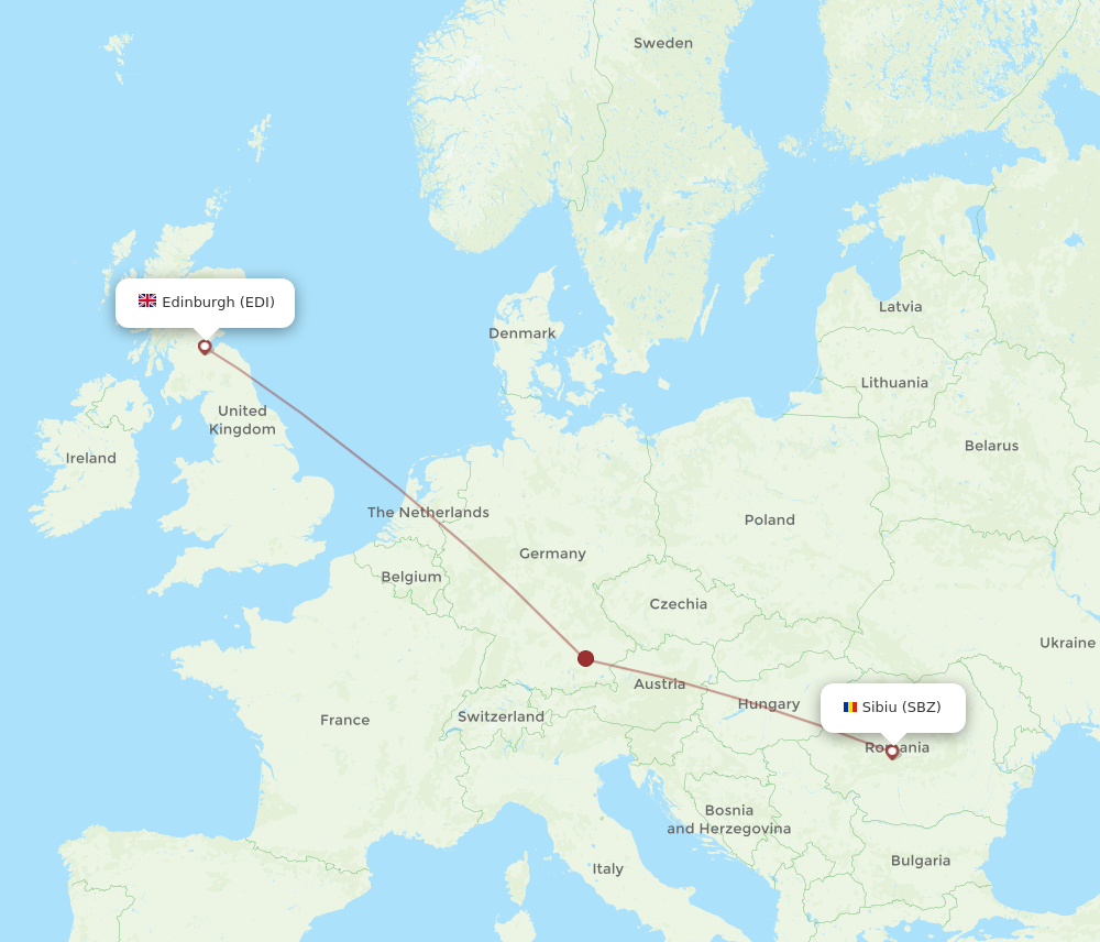 EDI to SBZ flights and routes map