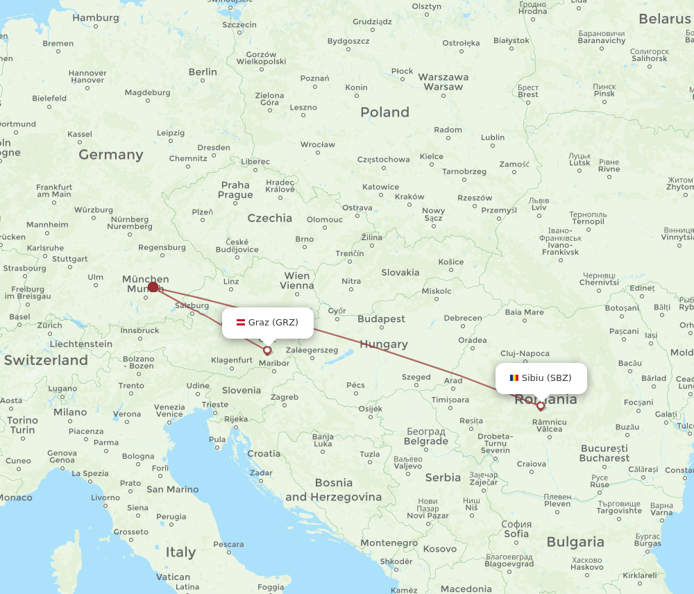 SBZ-GRZ flight routes