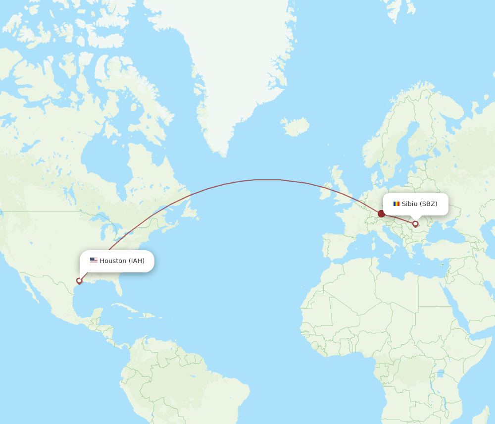 SBZ-IAH flight routes