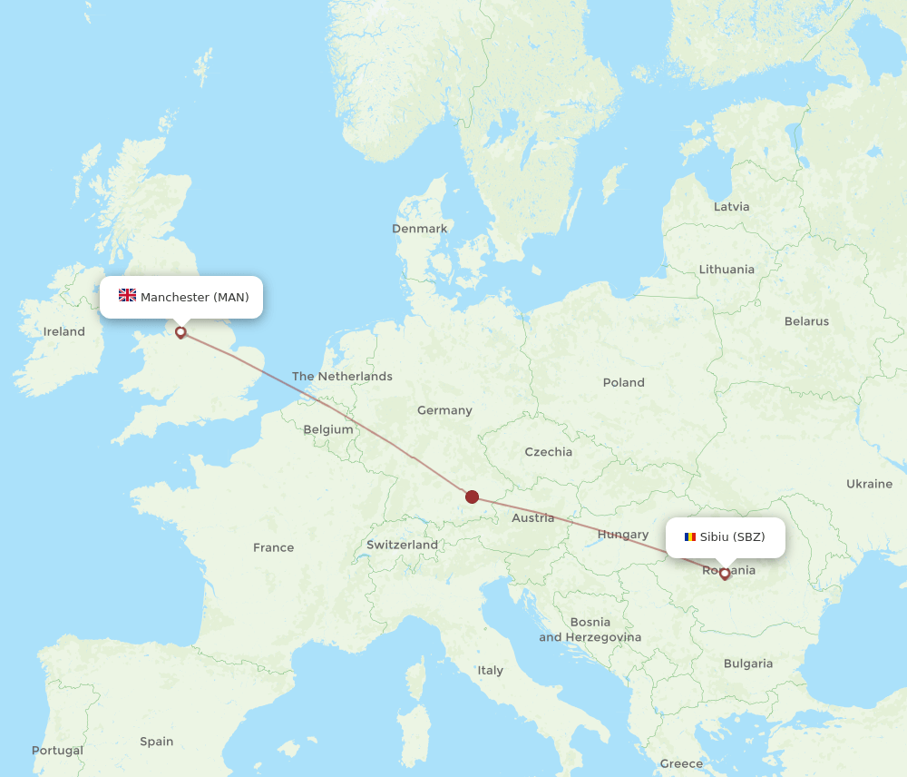 SBZ-MAN flight routes