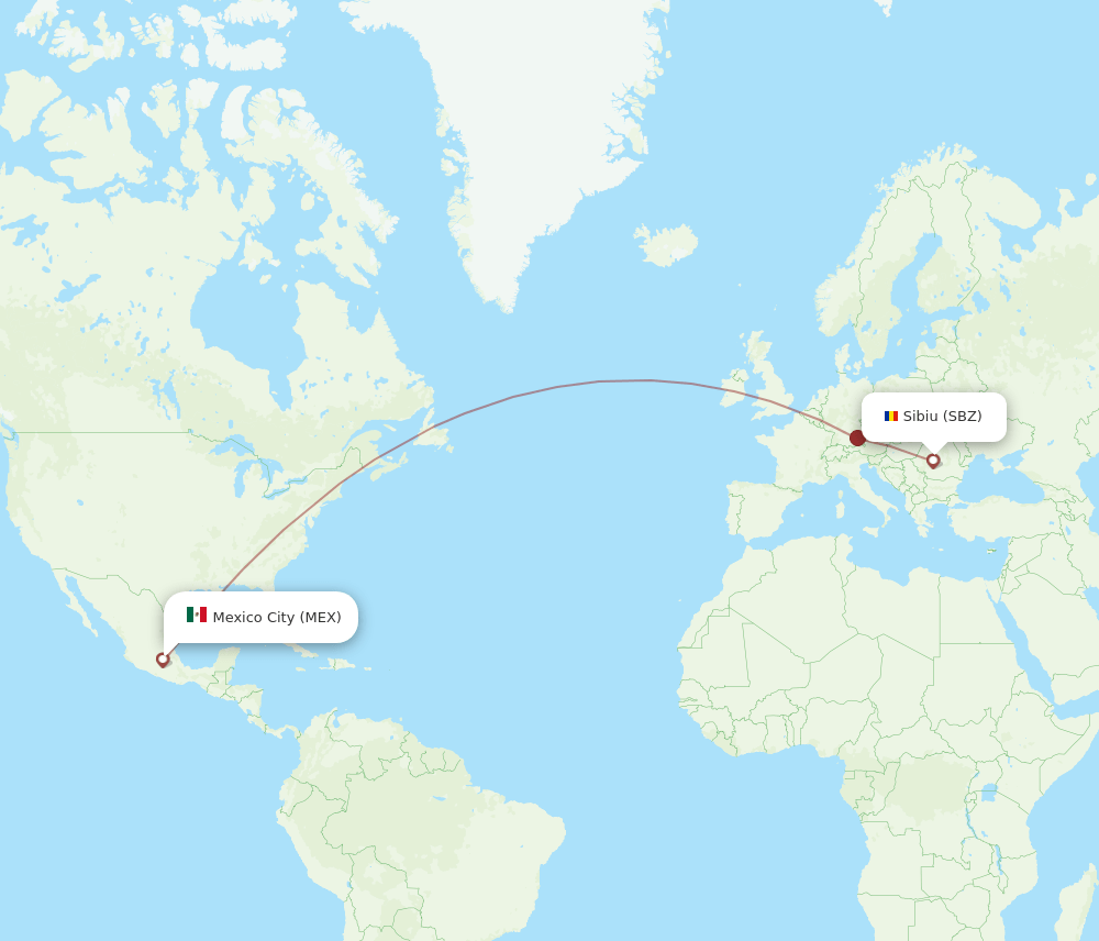 SBZ-MEX flight routes