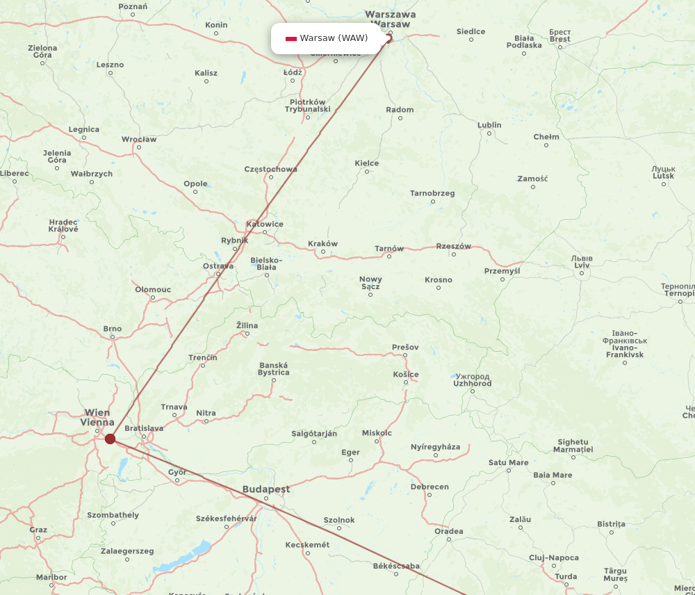 SBZ-WAW flight routes