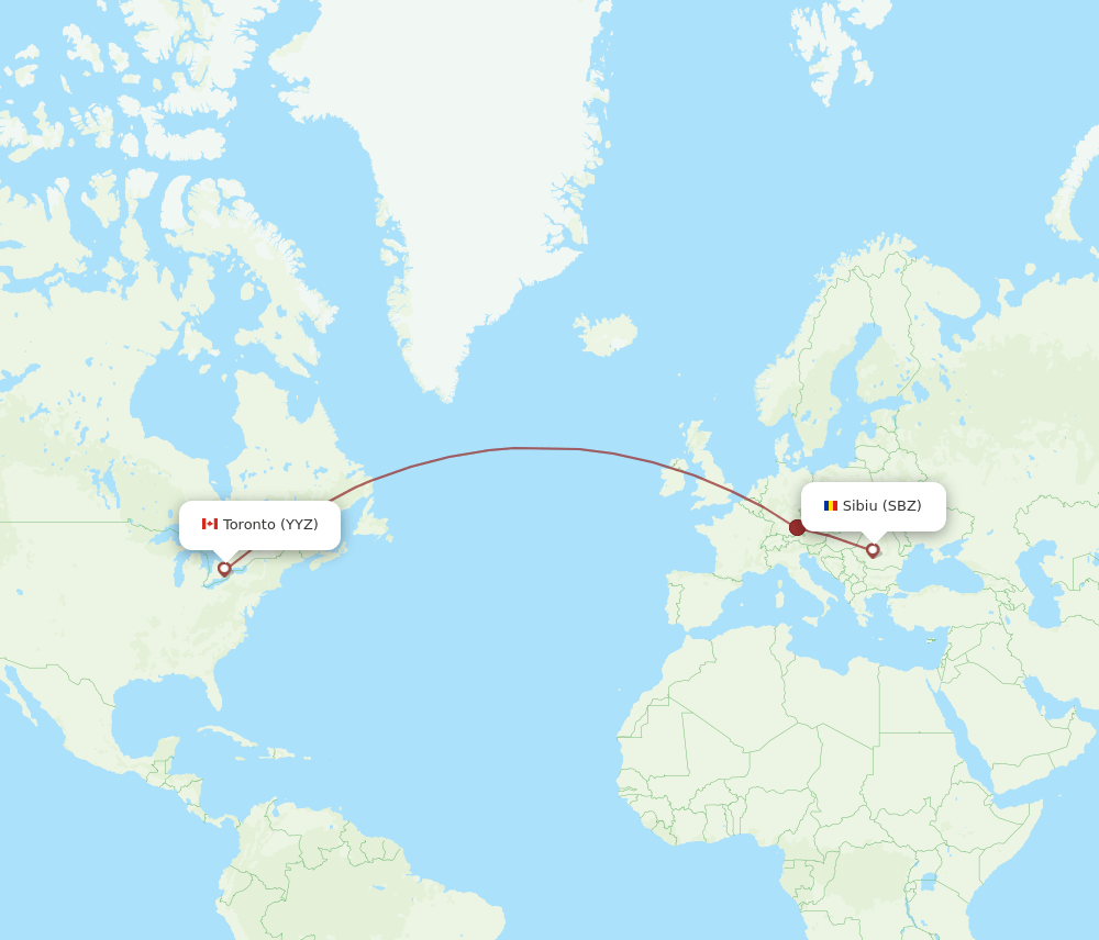 SBZ-YYZ flight routes