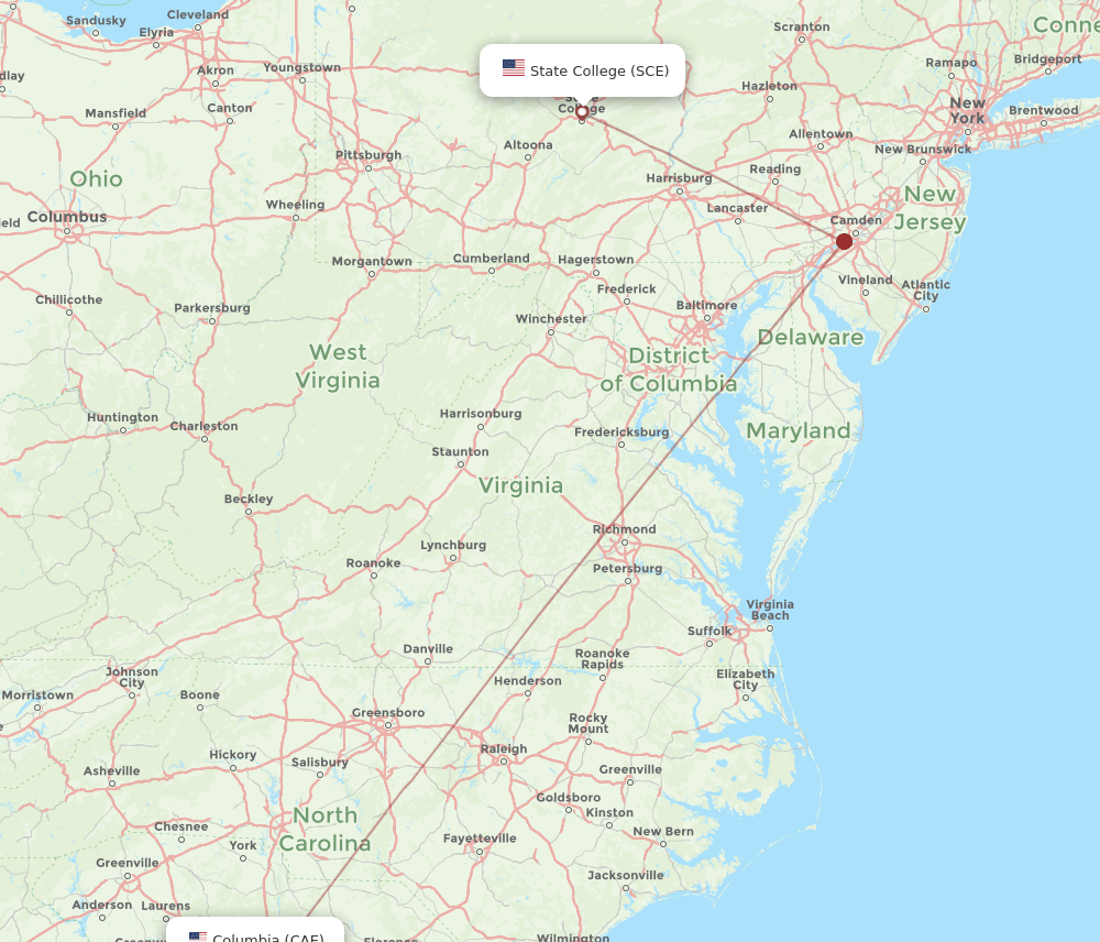 SCE-CAE flight routes