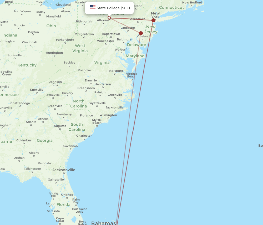SCE-NAS flight routes
