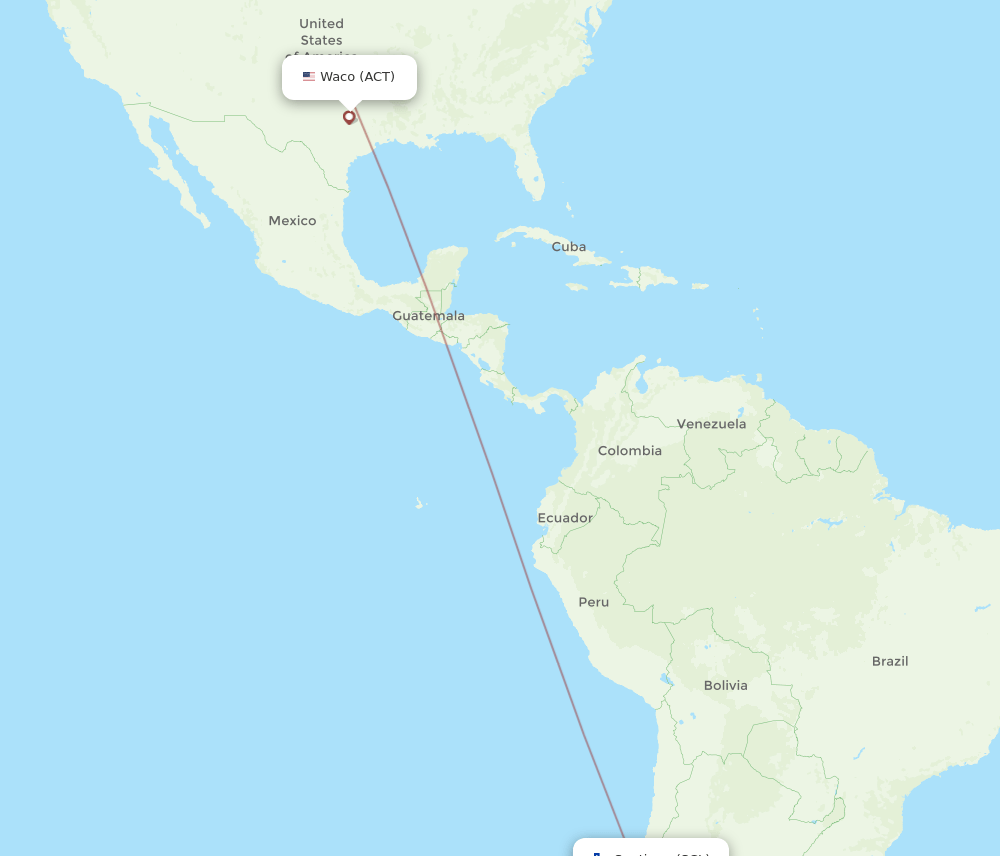 SCL-ACT flight routes