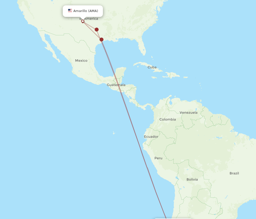 SCL-AMA flight routes