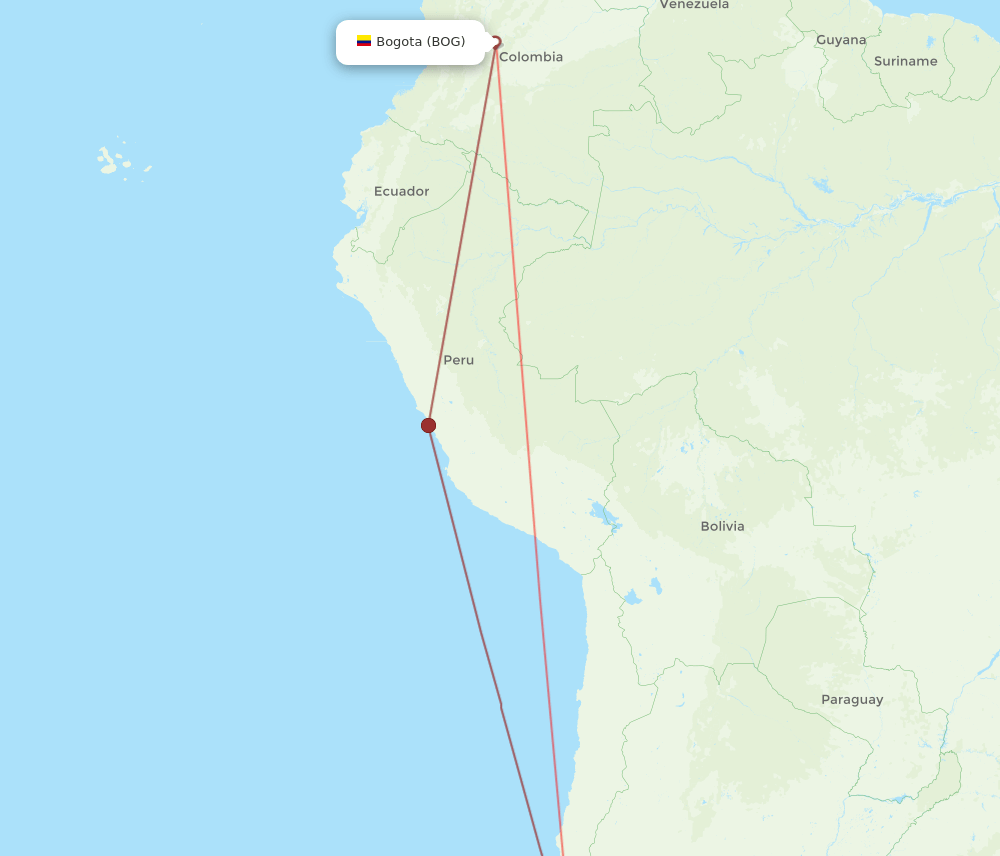 SCL-BOG flight routes