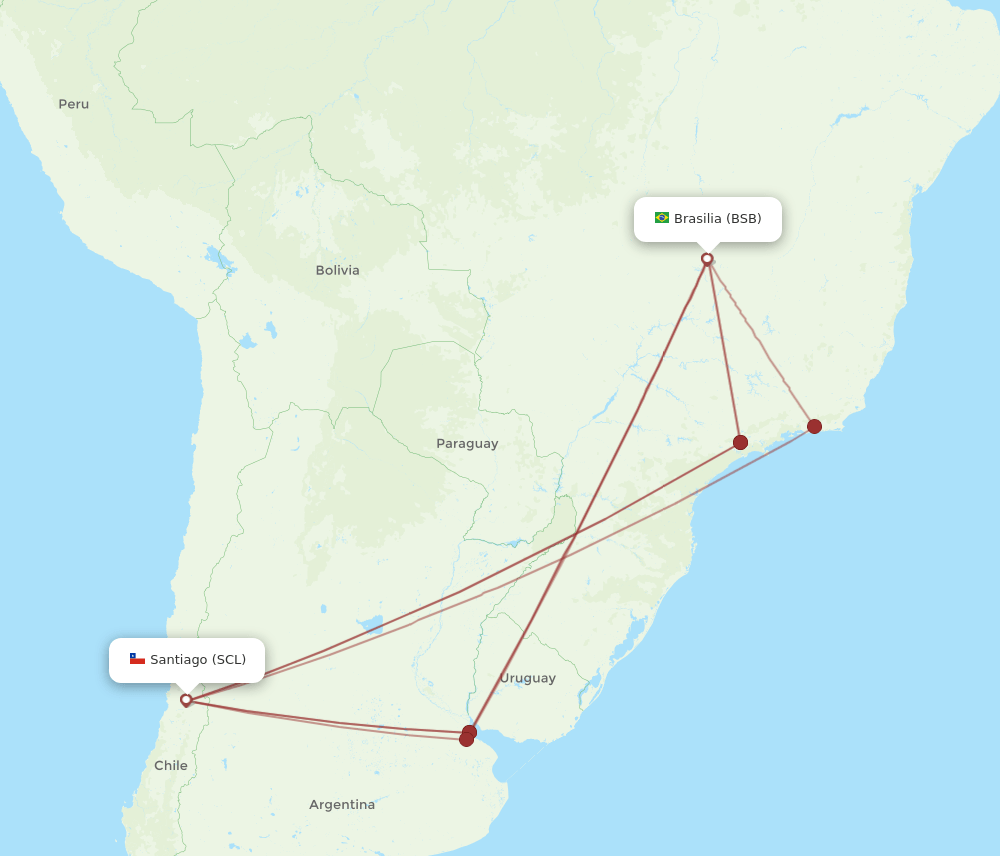 SCL-BSB flight routes