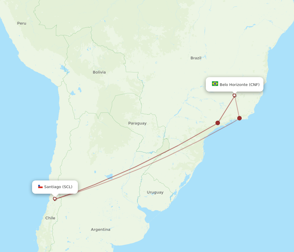 SCL-CNF flight routes