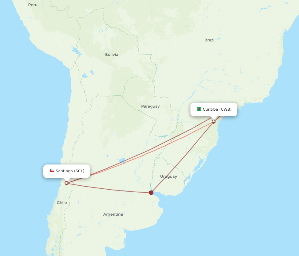 SCL-CWB flight routes