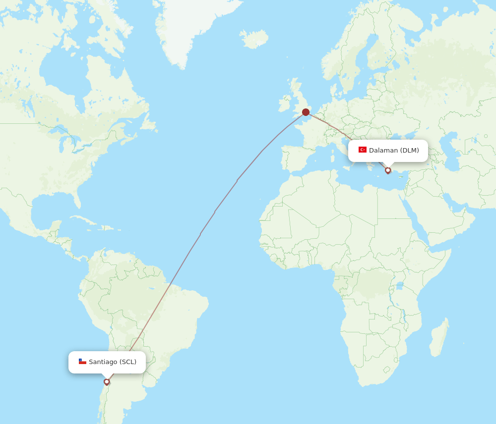 SCL-DLM flight routes