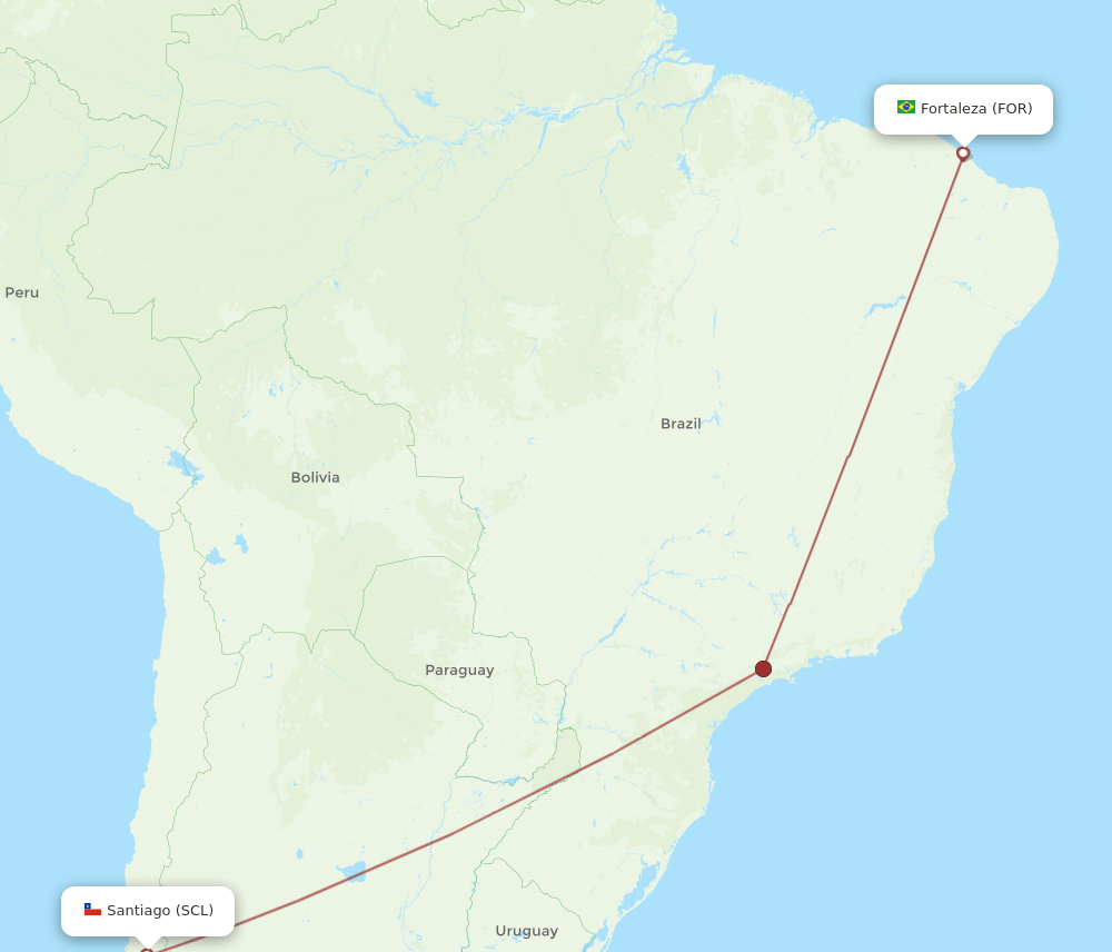SCL-FOR flight routes