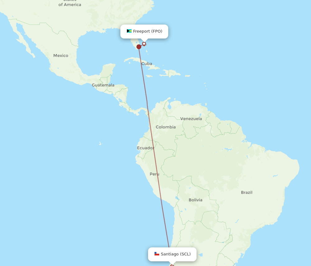 SCL-FPO flight routes