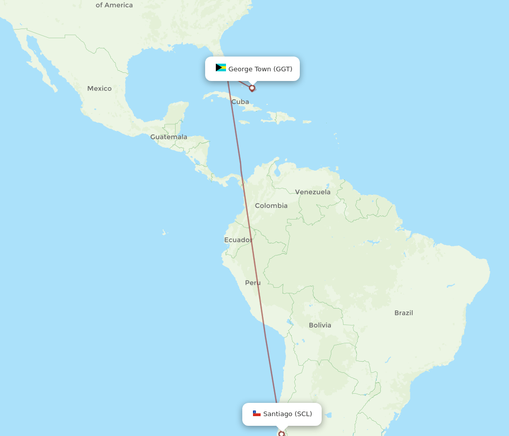 SCL-GGT flight routes