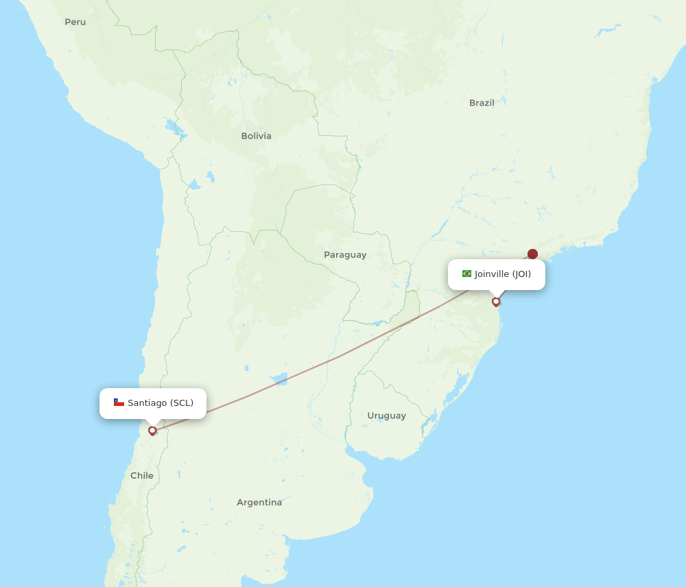 SCL-JOI flight routes