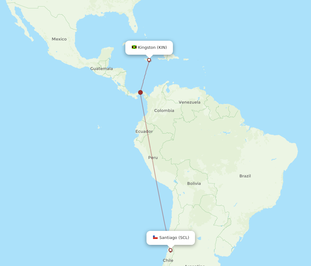 SCL-KIN flight routes