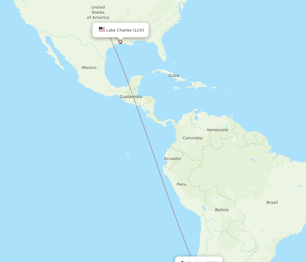 SCL-LCH flight routes