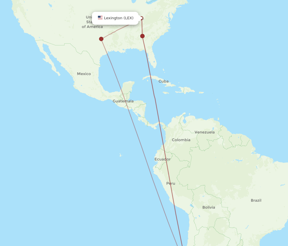 SCL-LEX flight routes