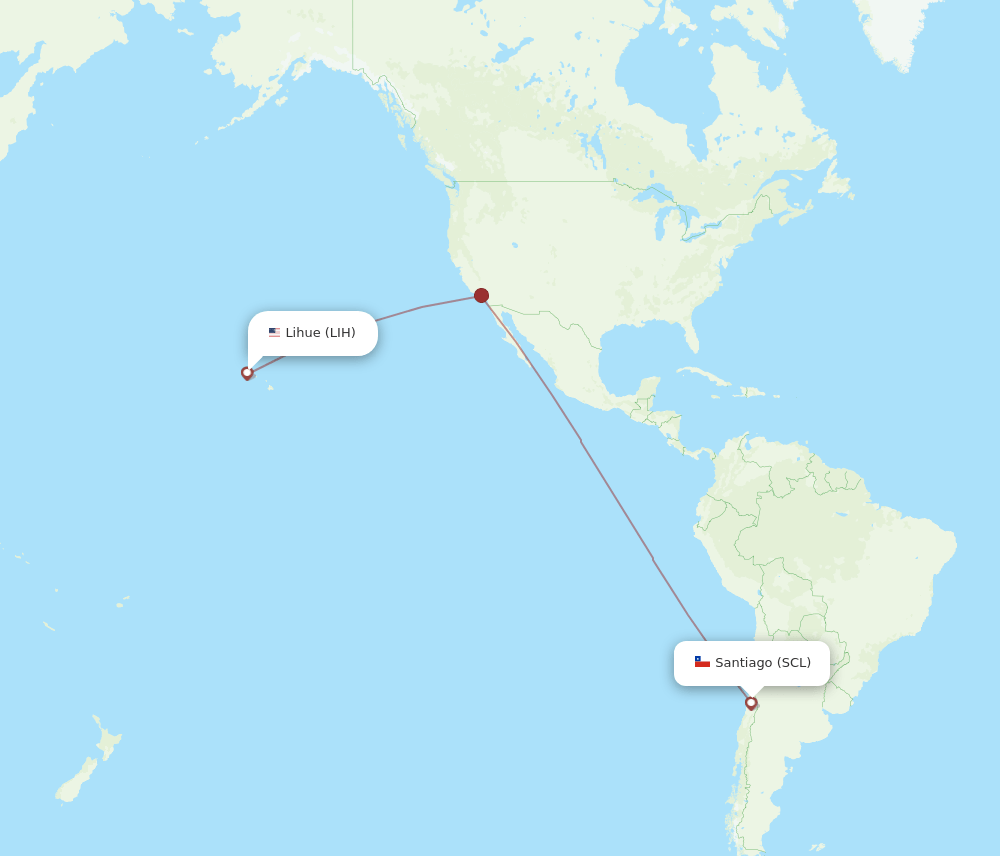 SCL-LIH flight routes